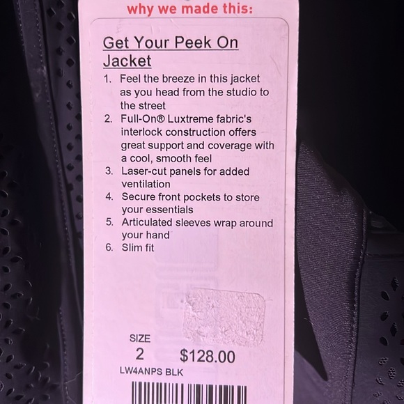 Lululemon Get Your Peek On Jacket, size 2 - Picture 5 of 5
